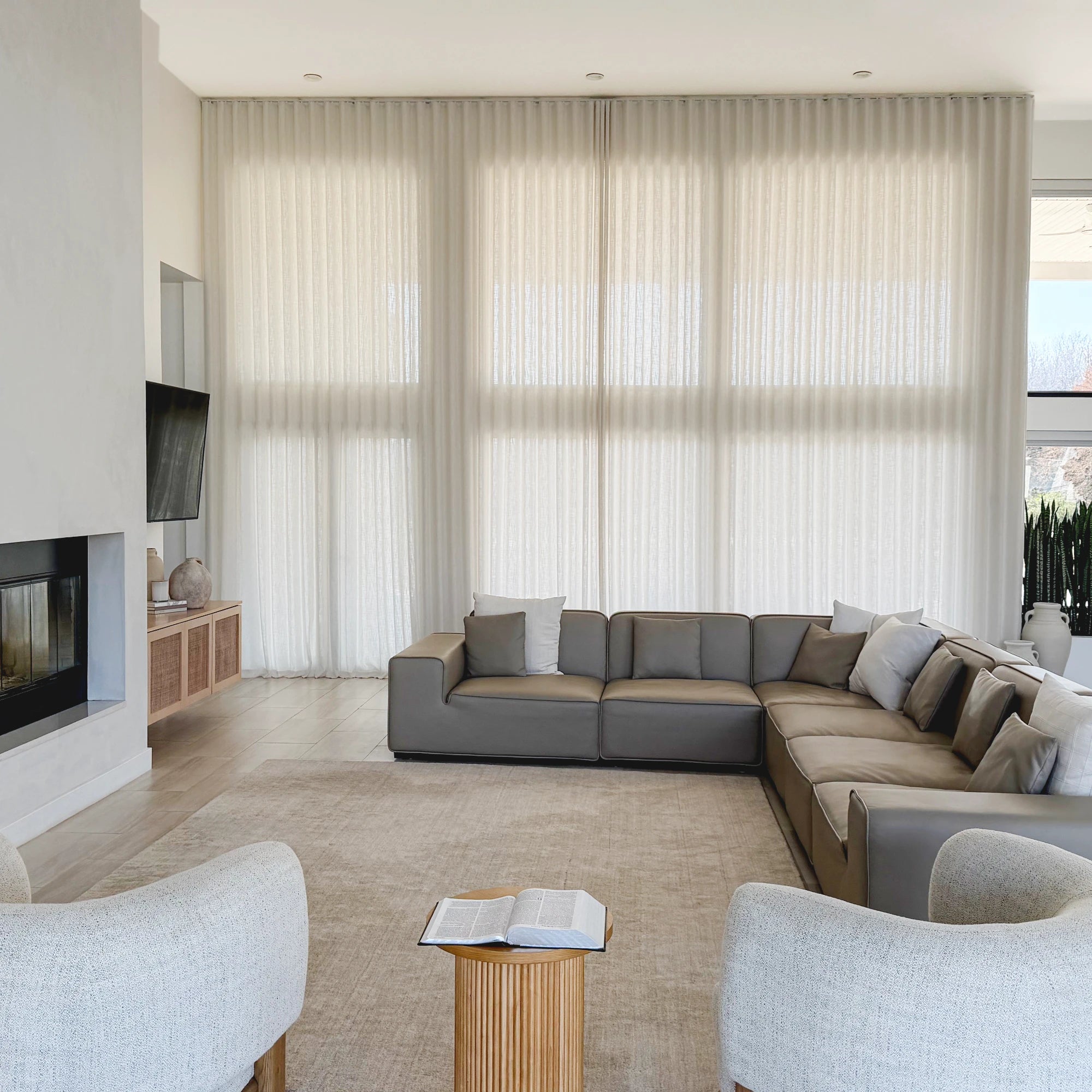 Elara breathable simple linen blend curtains 89850-2 product image
