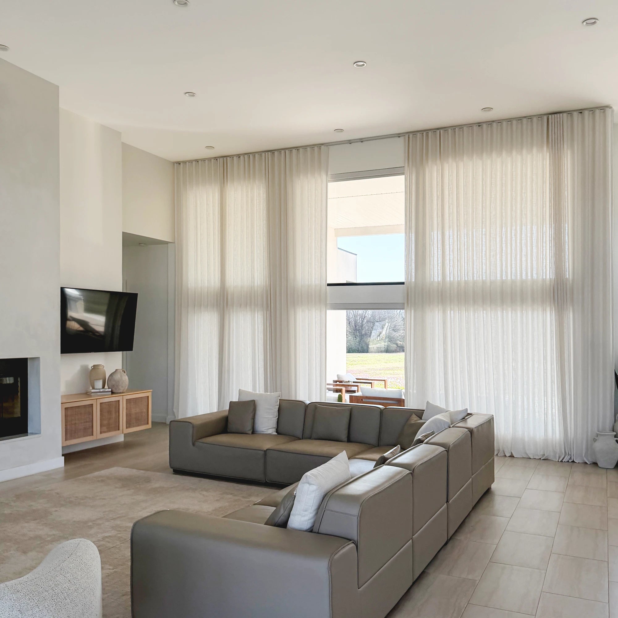 Elara linen blend extra long luxurious drapes for large windows showcasing elegant design for residential spaces