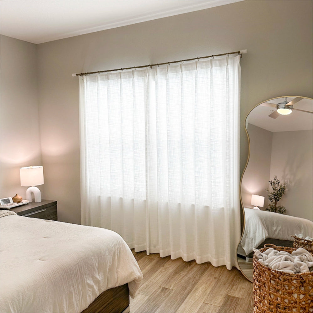 Elara 89850-0 elegant light-filtering linen blend curtains