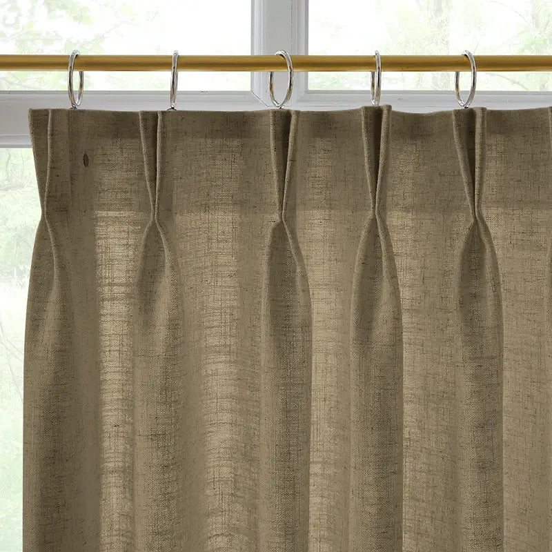Freshine Elara Linen Brownish Gray Cafe Curtains for Kitchen & Bathroom