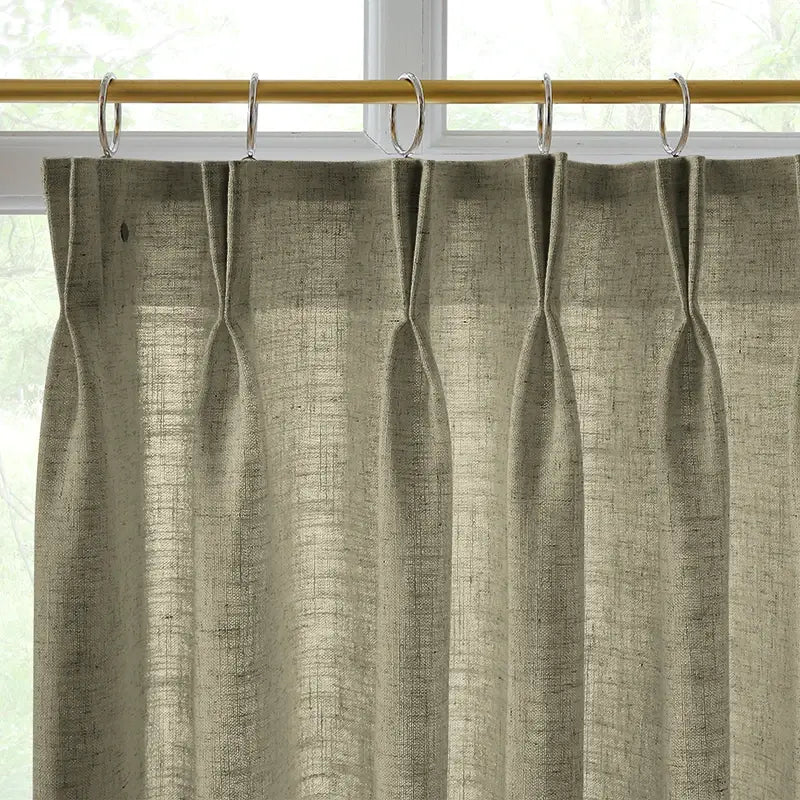 Freshine Elara Linen Iron Gray Cafe Curtains for Kitchen & Bathroom