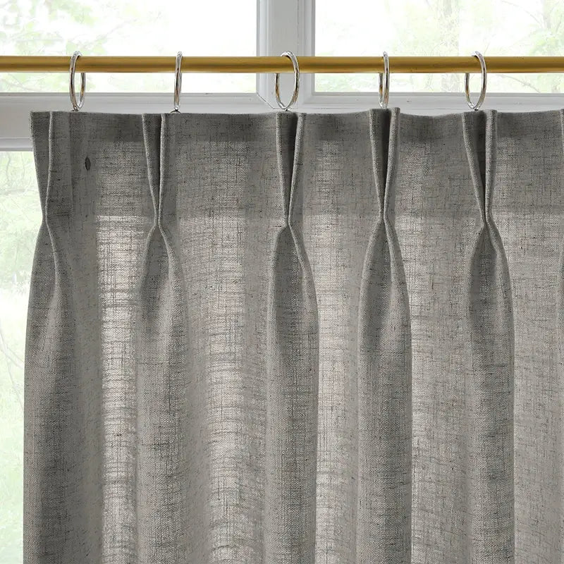 Freshine Elara Linen Charcoal Gray Cafe Curtains for Kitchen & Bathroom