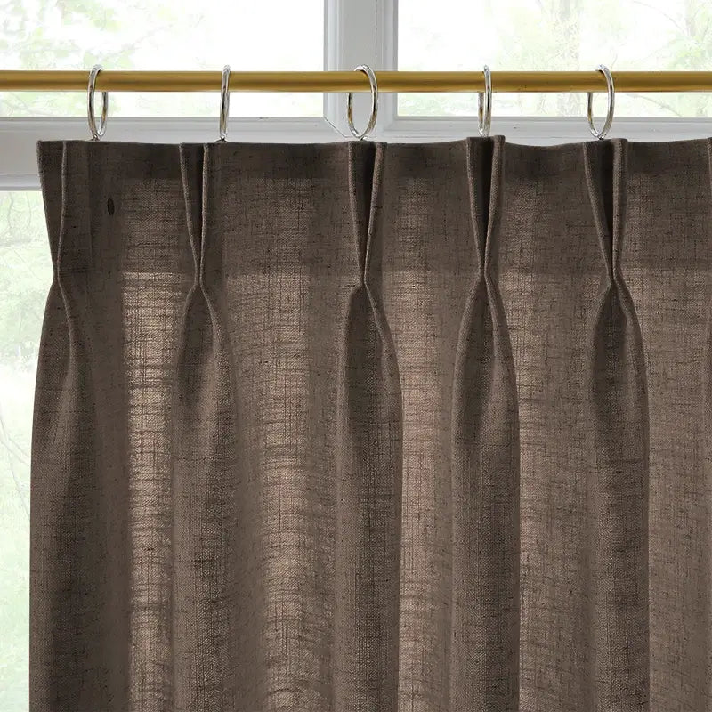 Freshine Elara Linen Dark Coffee Cafe Curtains for Kitchen & Bathroom