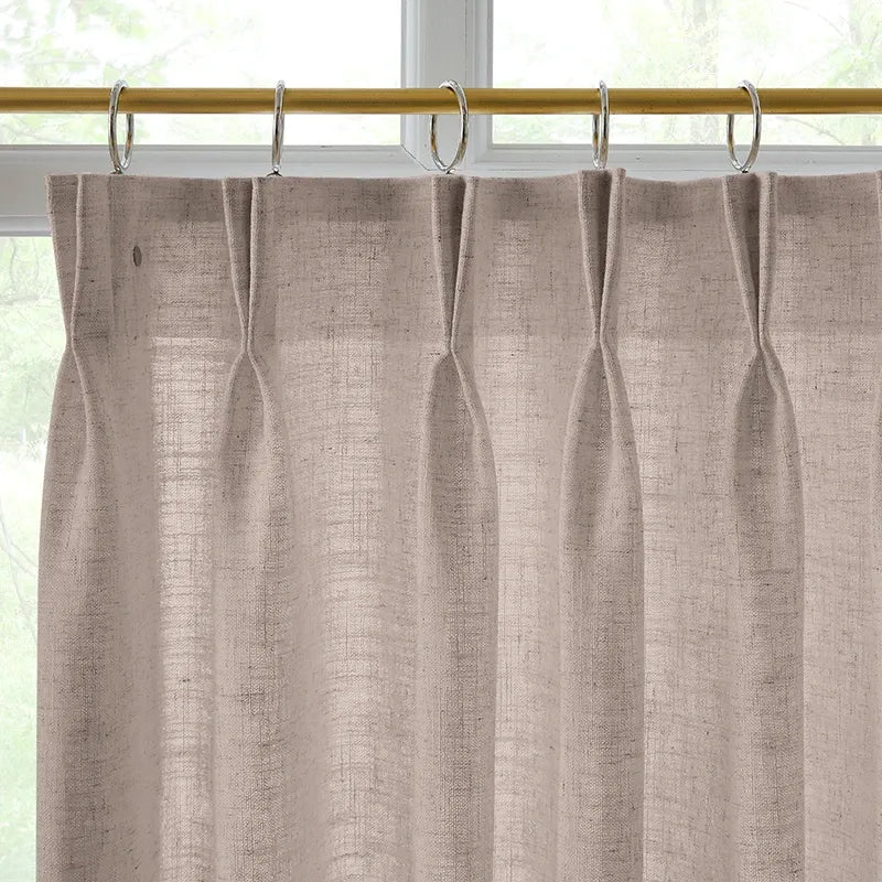 Freshine Elara Linen Pale Purple Gray Cafe Curtains for Kitchen & Bathroom