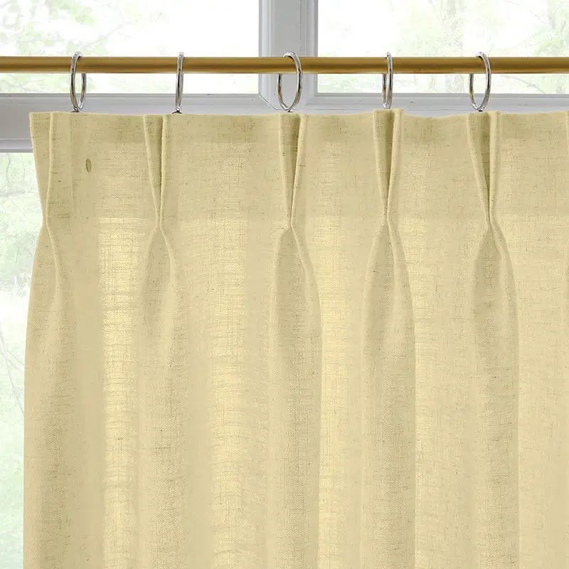 Freshine Elara Linen Cream Beige Cafe Curtains for Kitchen & Bathroom