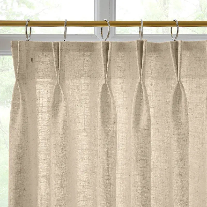 Freshine Elara Linen Wheat Yellow Cafe Curtains for Kitchen & Bathroom