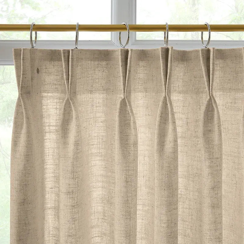 Freshine Elara Linen Khaki Brown Cafe Curtains for Kitchen & Bathroom