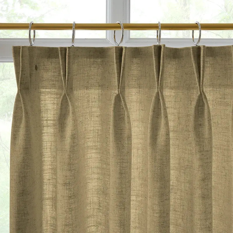 Freshine Elara Linen Dark Brown Cafe Curtains for Kitchen & Bathroom