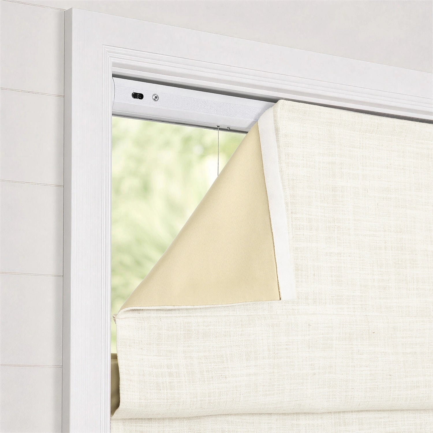 Elara No-Drill Linen Blend Roman Shades