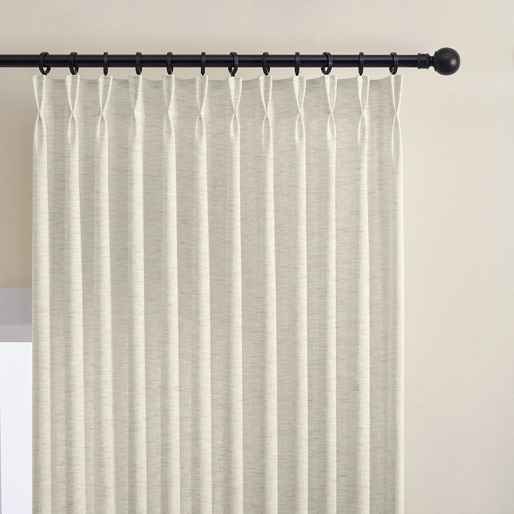 Elara Grass Green Linen Curtains – Elegant Drapes for Living Room & Bedroom