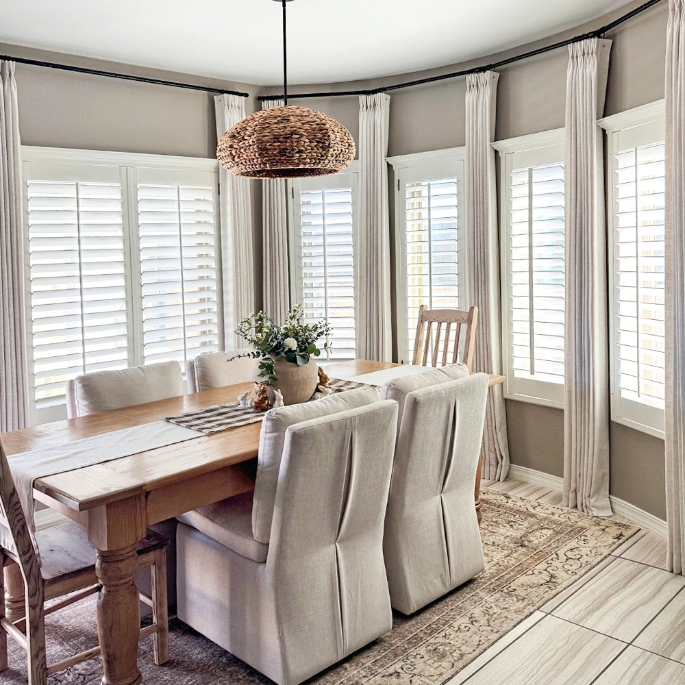 Elara Linen Curtains – Elegant Drapes scene_12 showcasing linen curtains in dining room | Home Decor Display