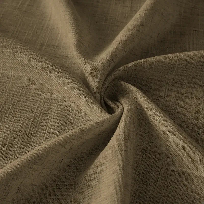 Freshine Elara Linen Brownish Gray Cafe Curtains for Kitchen & Bathroom