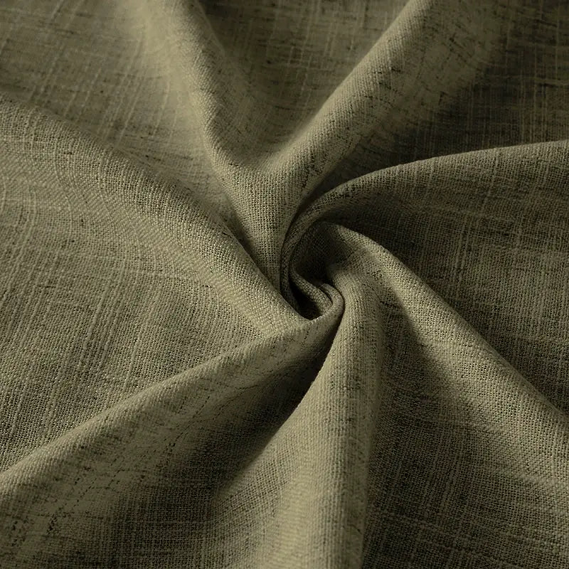 Freshine Elara Linen Iron Gray Cafe Curtains for Kitchen & Bathroom