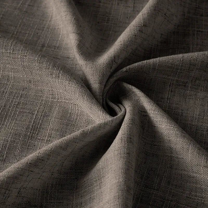 Freshine Elara Linen Charcoal Gray Cafe Curtains for Kitchen & Bathroom
