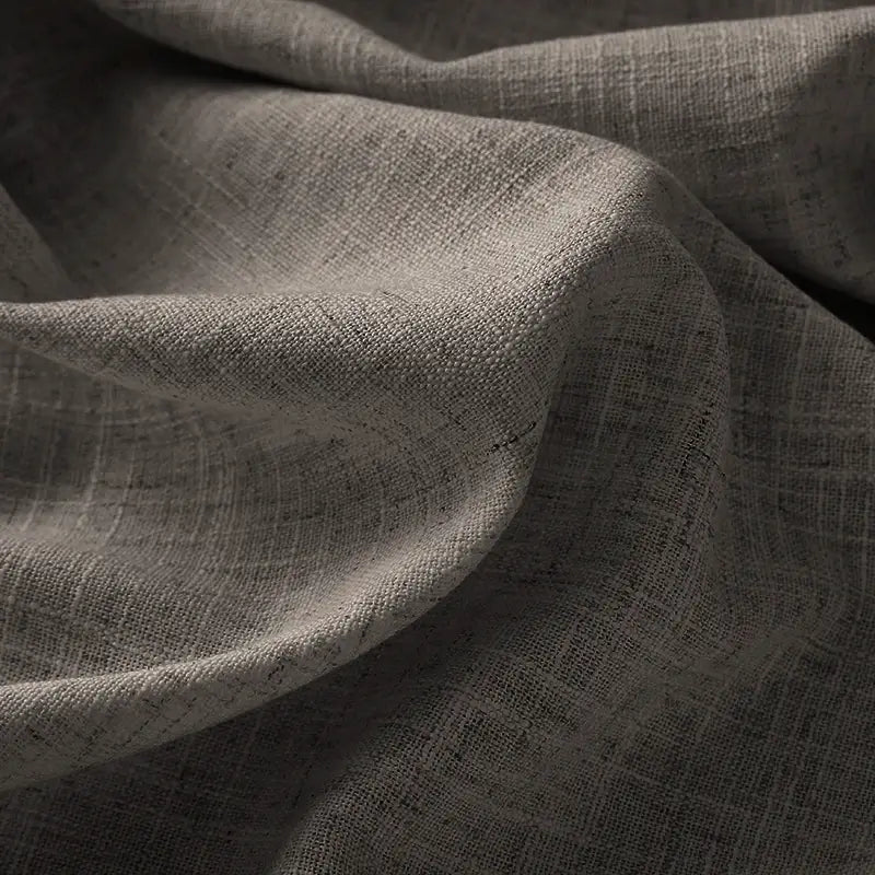 Freshine Elara Linen Charcoal Gray Cafe Curtains for Kitchen & Bathroom