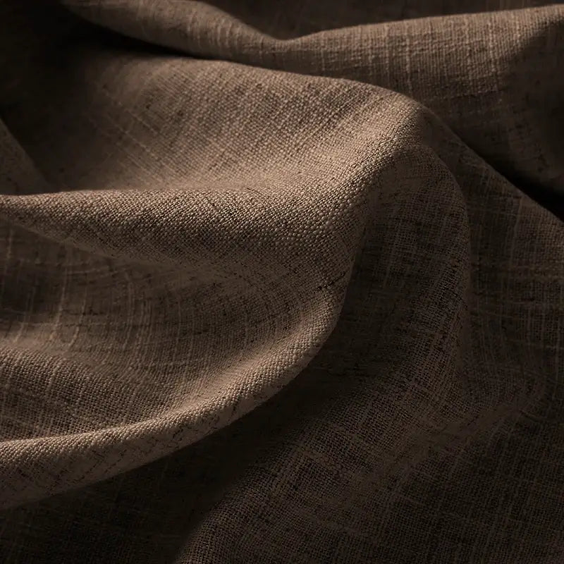 Freshine Elara Linen Dark Coffee Cafe Curtains for Kitchen & Bathroom