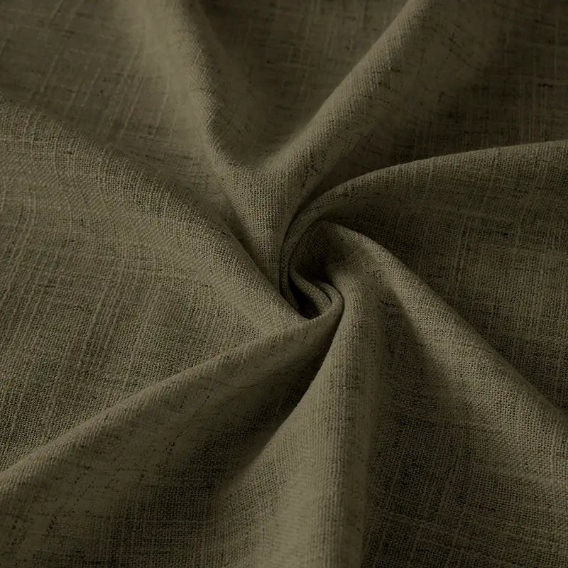 Freshine Elara Linen Deep Khaki Brown Cafe Curtains for Kitchen & Bathroom