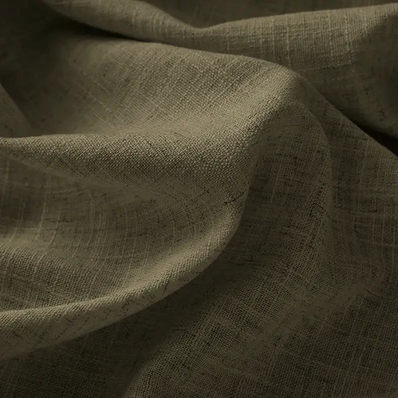 Freshine Elara Linen Deep Khaki Brown Cafe Curtains for Kitchen & Bathroom