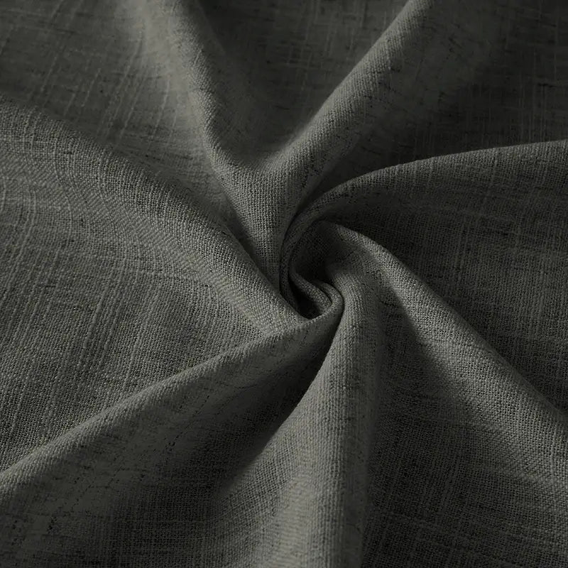 Freshine Elara Linen Coal Black Cafe Curtains for Kitchen & Bathroom