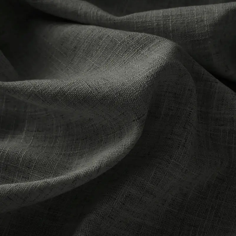 Freshine Elara Linen Coal Black Cafe Curtains for Kitchen & Bathroom