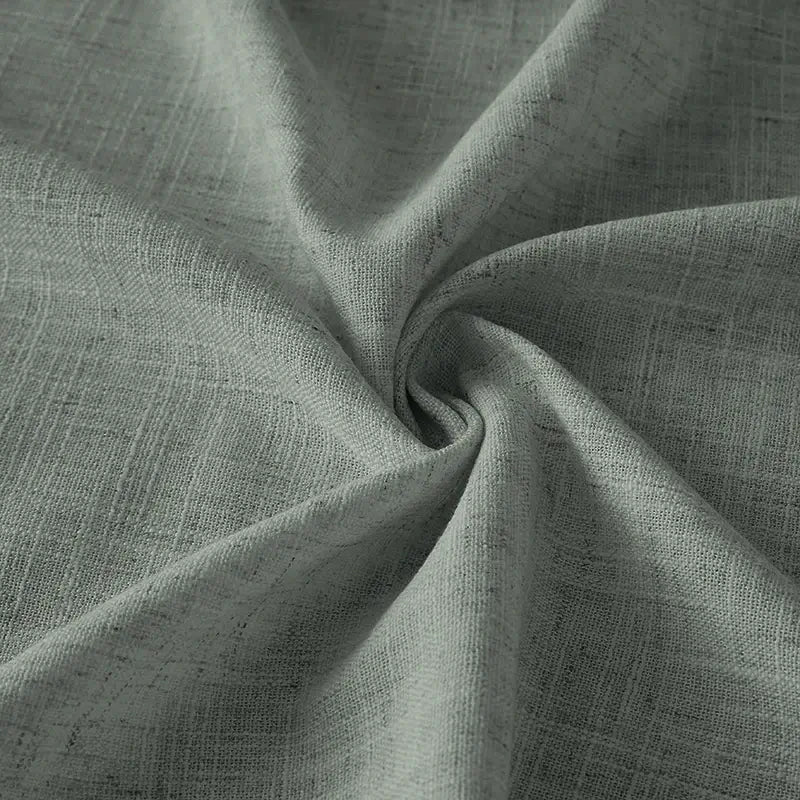 Freshine Elara Linen Pale Pine Green Cafe Curtains for Kitchen & Bathroom
