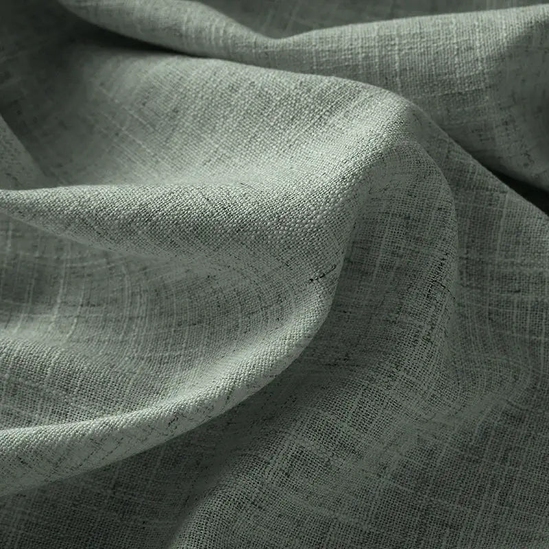 Freshine Elara Linen Pale Pine Green Cafe Curtains for Kitchen & Bathroom