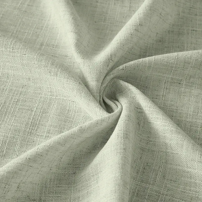 Freshine Elara Linen Medium Gray Cafe Curtains for Kitchen & Bathroom