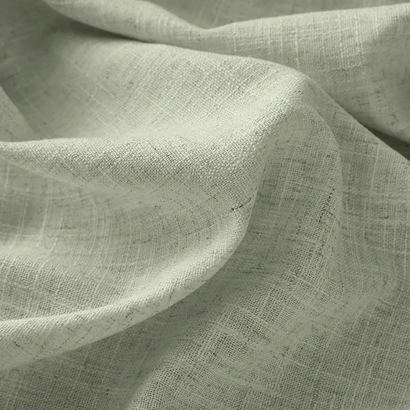 Freshine Elara Linen Medium Gray Cafe Curtains for Kitchen & Bathroom