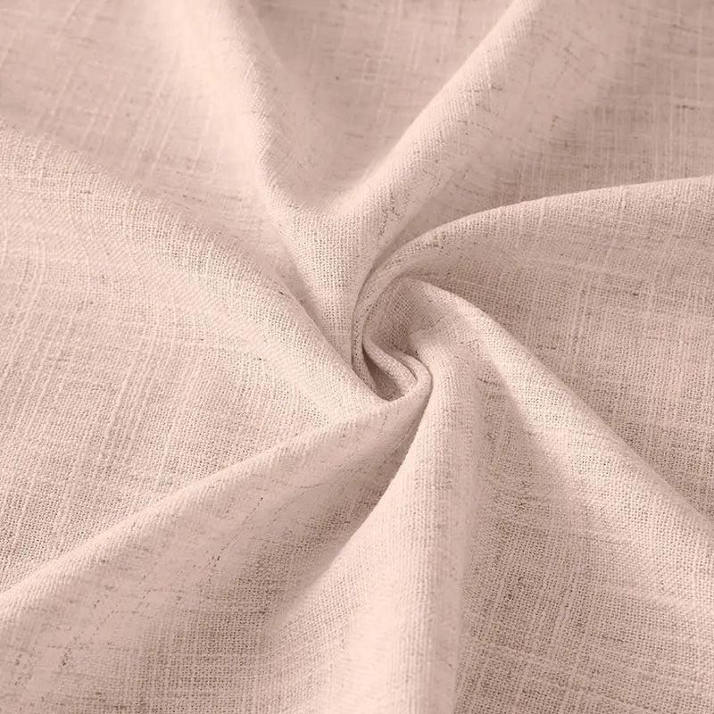 Freshine Elara Linen Light Pinkish Gray Cafe Curtains for Kitchen & Bathroom