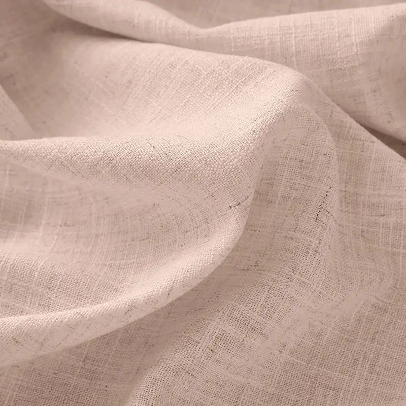 Freshine Elara Linen Light Pinkish Gray Cafe Curtains for Kitchen & Bathroom