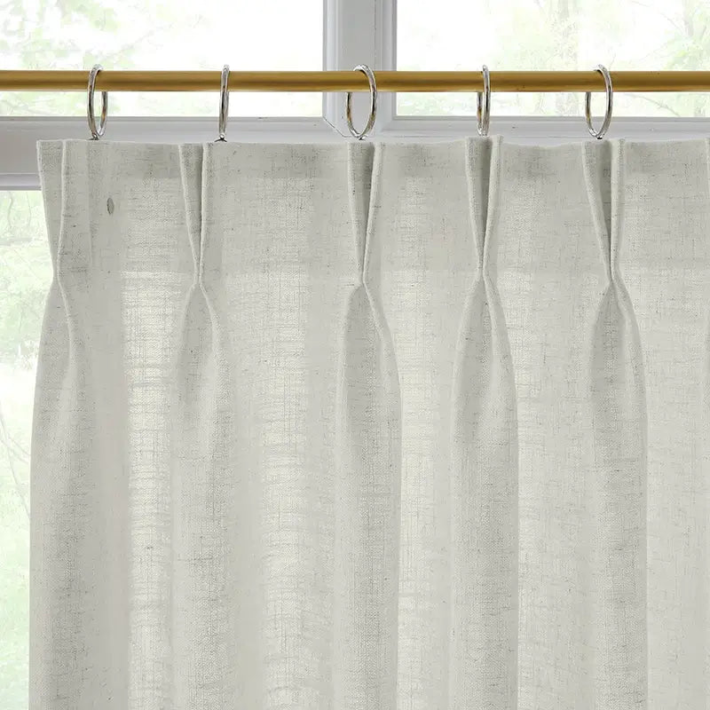 Freshine Elara Linen Off-White Cafe Curtains for Kitchen & Bathroom