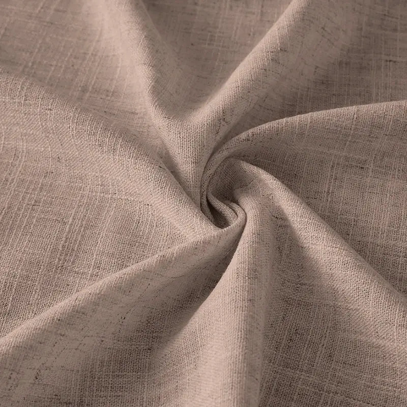 Freshine Elara Linen Pale Purple Gray Cafe Curtains for Kitchen & Bathroom