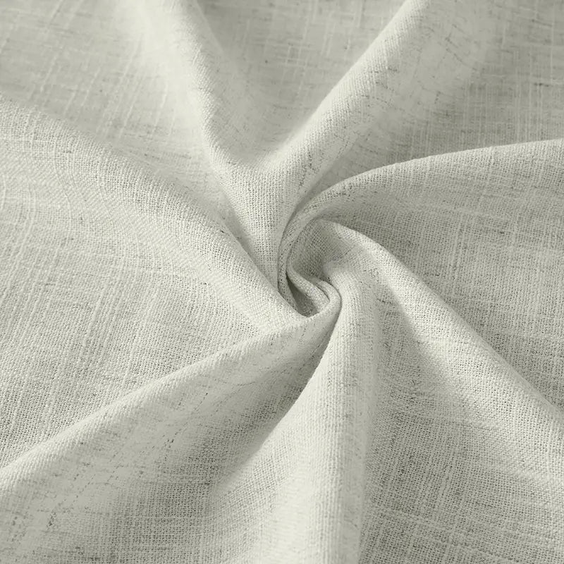 Freshine Elara Linen Light Grayish White Cafe Curtains for Kitchen & Bathroom