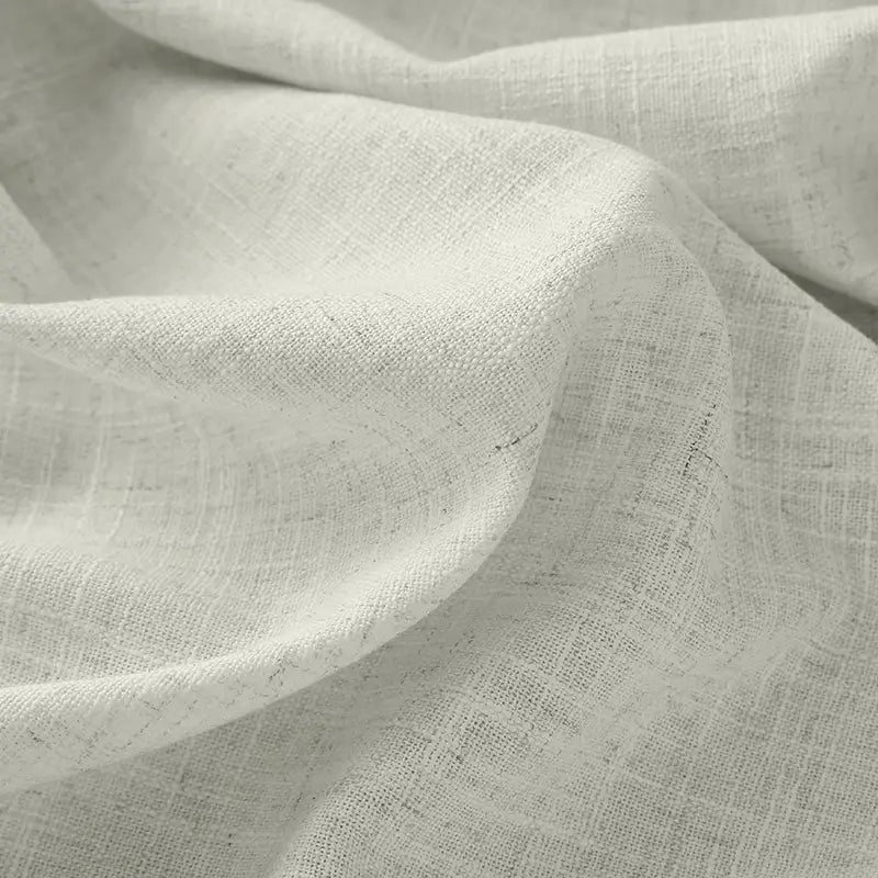 Freshine Elara Linen Light Grayish White Cafe Curtains for Kitchen & Bathroom