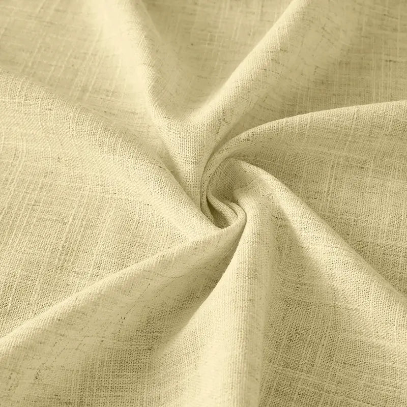 Freshine Elara Linen Cream Beige Cafe Curtains for Kitchen & Bathroom