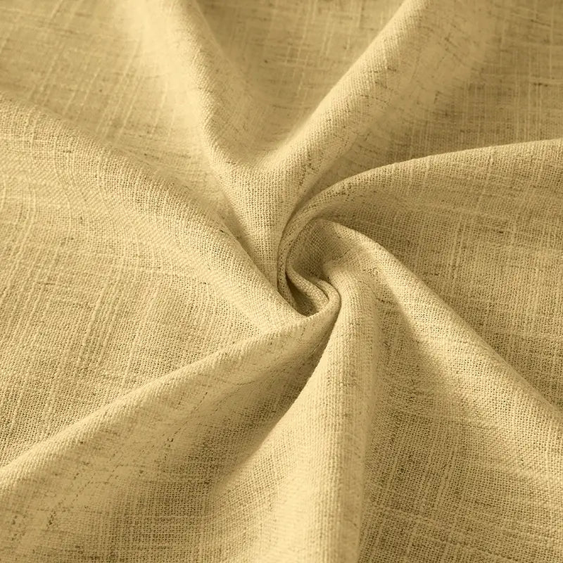 Freshine Elara Linen Ivory Yellow Cafe Curtains for Kitchen & Bathroom