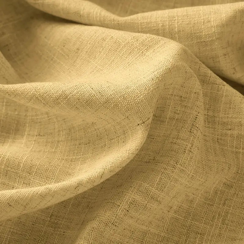 Freshine Elara Linen Ivory Yellow Cafe Curtains for Kitchen & Bathroom