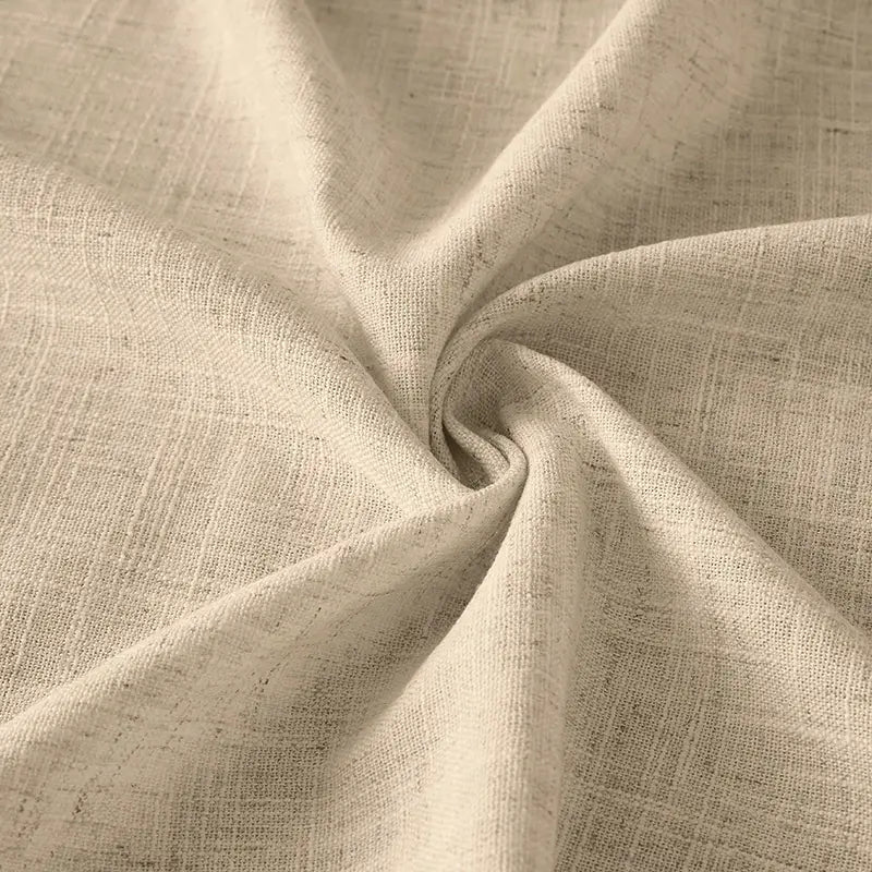 Freshine Elara Linen Wheat Yellow Cafe Curtains for Kitchen & Bathroom