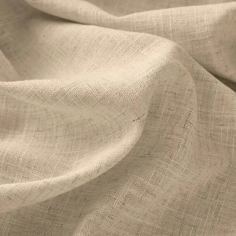 Freshine Elara Linen Wheat Yellow Cafe Curtains for Kitchen & Bathroom