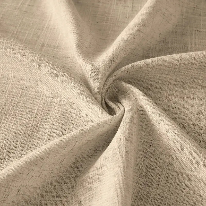 Freshine Elara Linen Khaki Brown Cafe Curtains for Kitchen & Bathroom