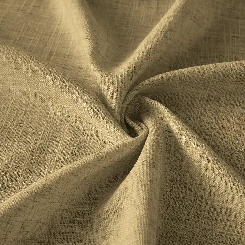 Freshine Elara Linen Dark Brown Cafe Curtains for Kitchen & Bathroom