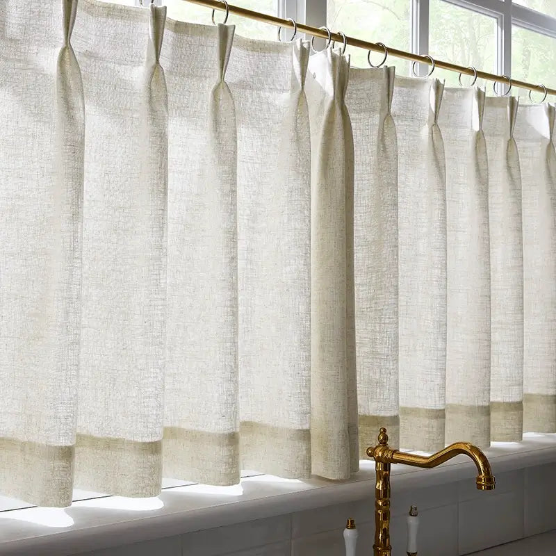 Freshine Elara Linen Cafe Curtains for Kitchen & Bathroom
