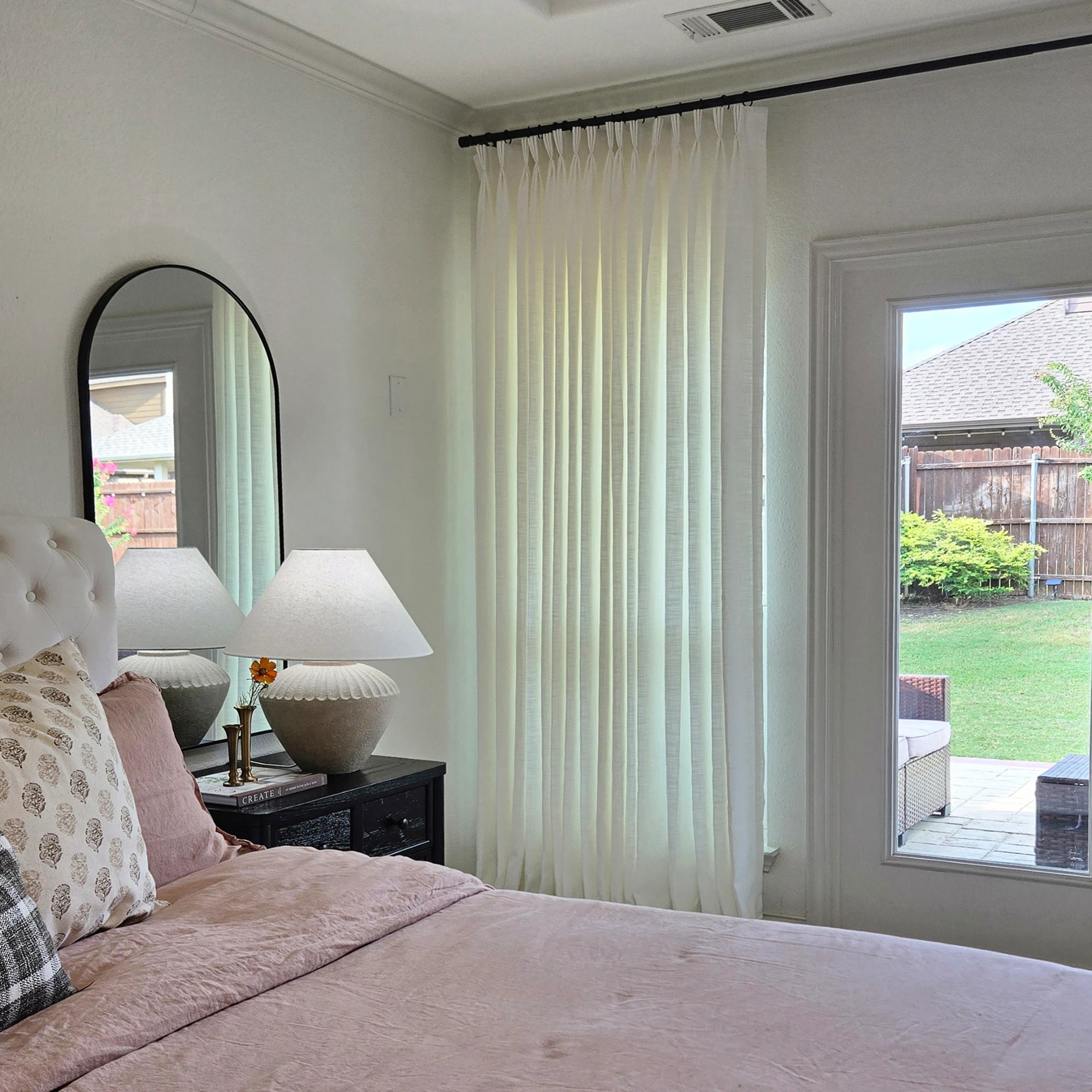 Elowen 7084-4-3 heavyweight polyester drapery showcasing curtain drape and fabric detail