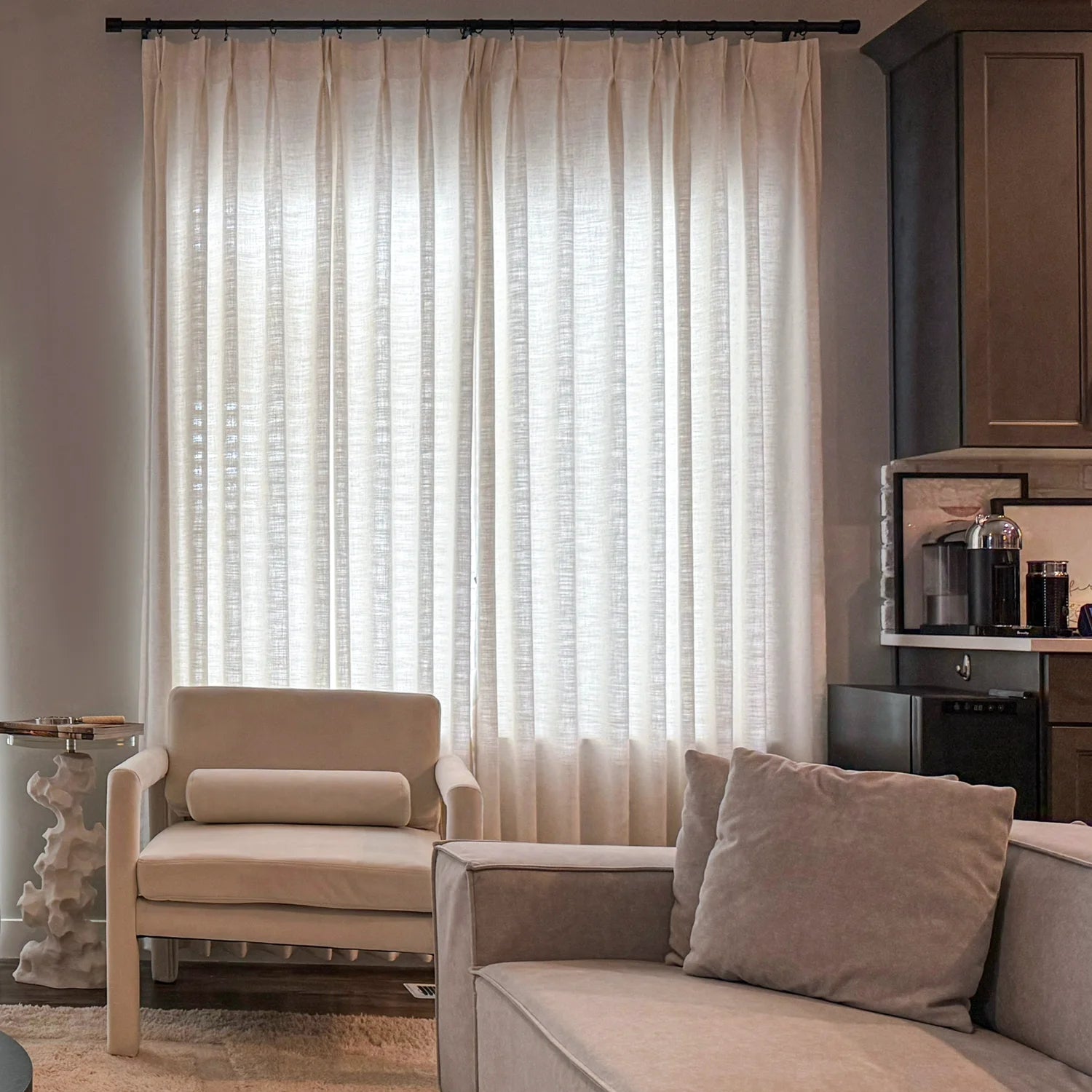 Elowen 7084-4-7 heavyweight polyester drapery showcasing curtain drape and texture