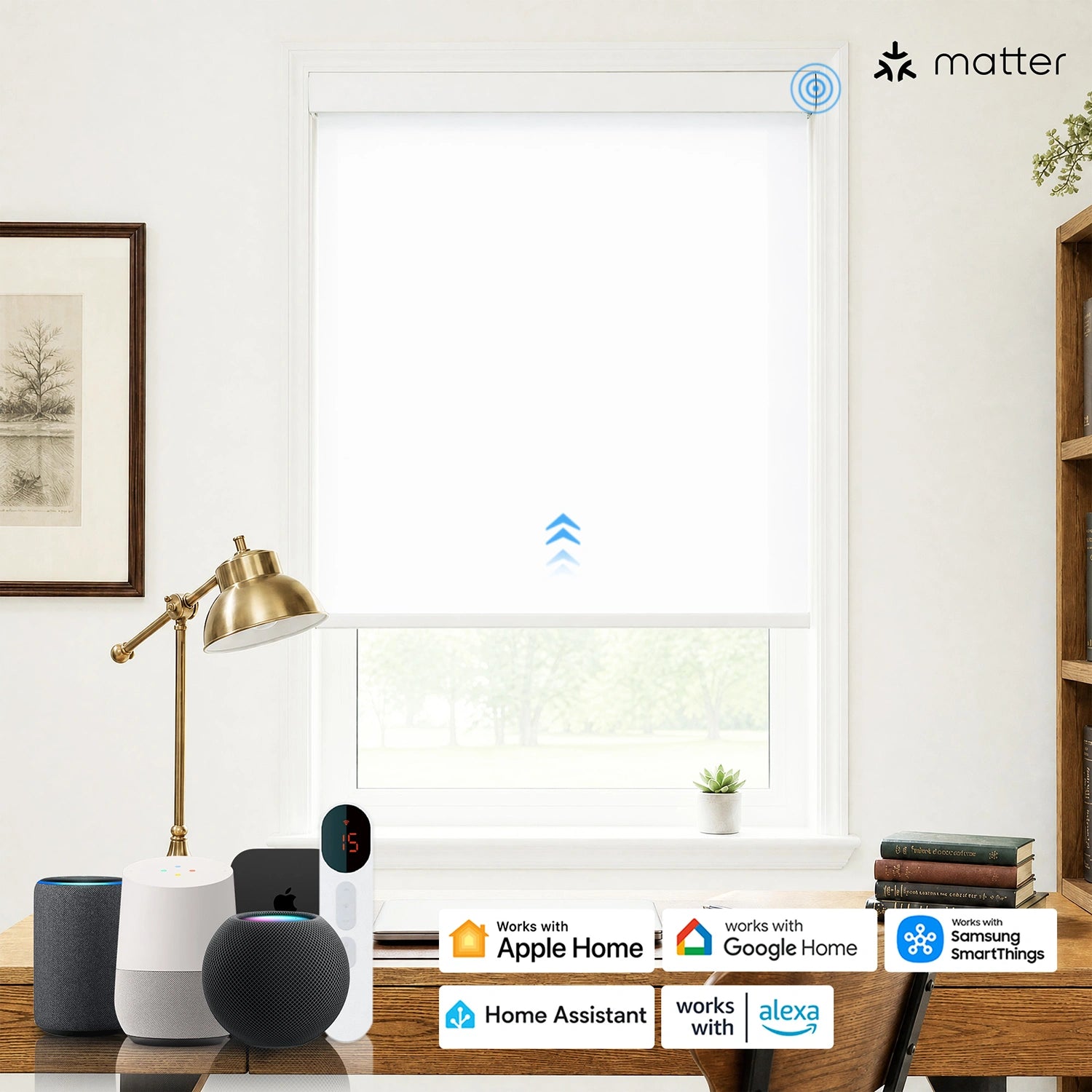 Elyna Smart Motorized 60% Light Filtering Roller Shades