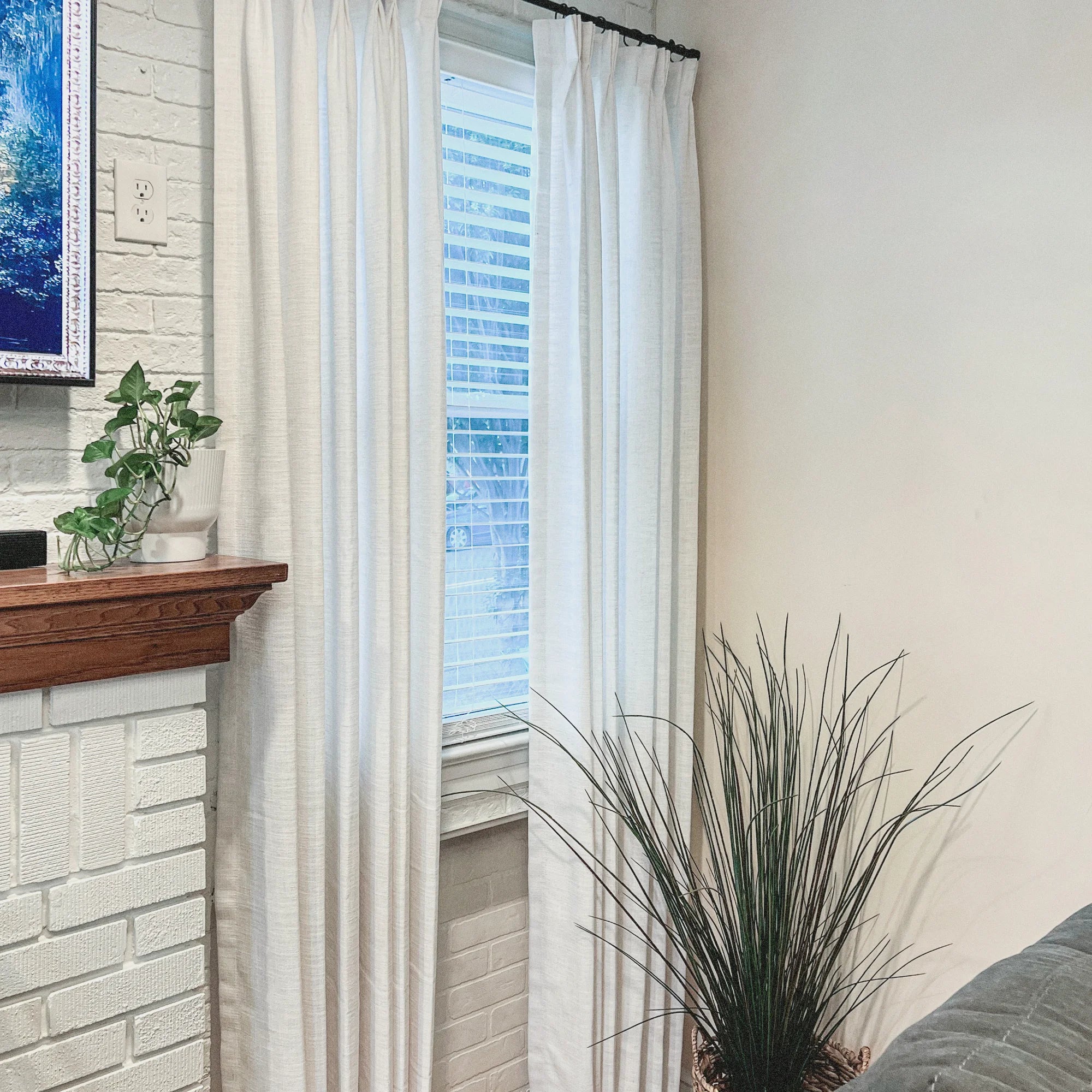 Emilia elegant design cotton drapes 1908-1-1, showcasing the soft texture and graceful drape of the curtains