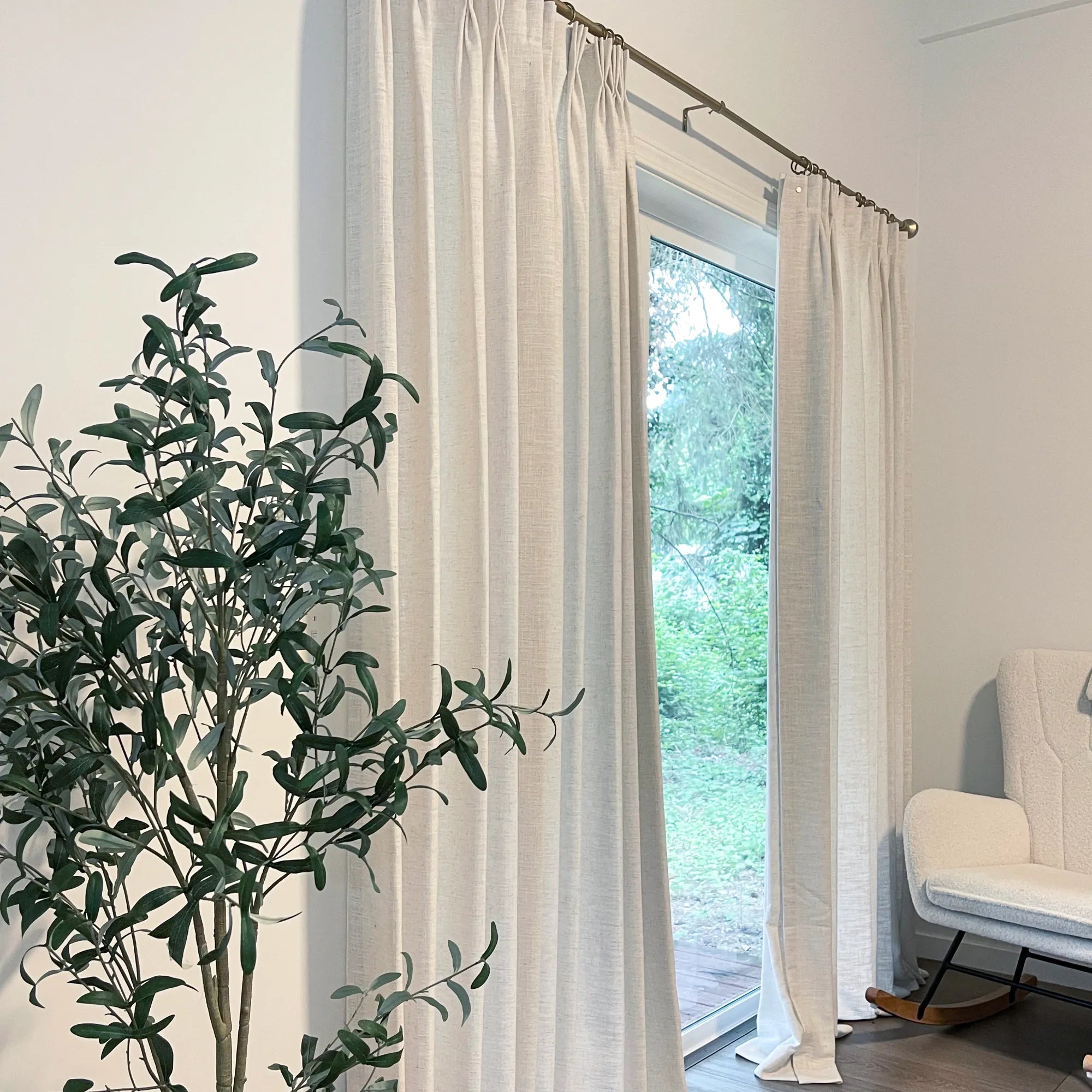 Emilia cotton drape pleated curtains img-1 showcasing elegant window treatments for residential living spaces