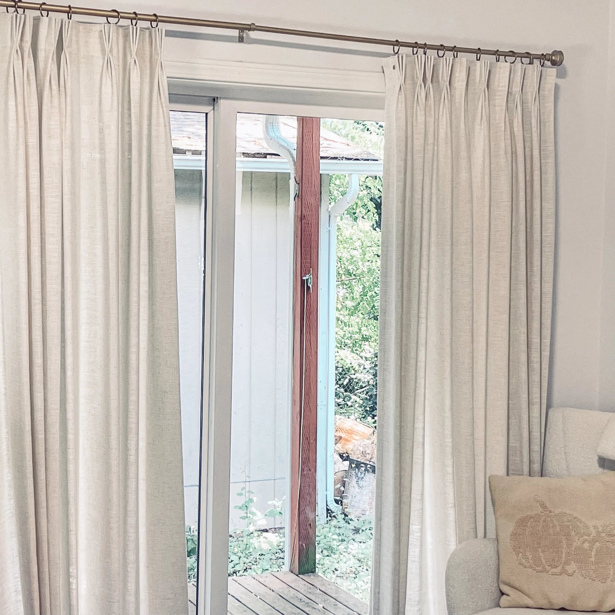 Emilia 1908-1 cotton drape pleated curtains, soft, durable and naturally elegant
