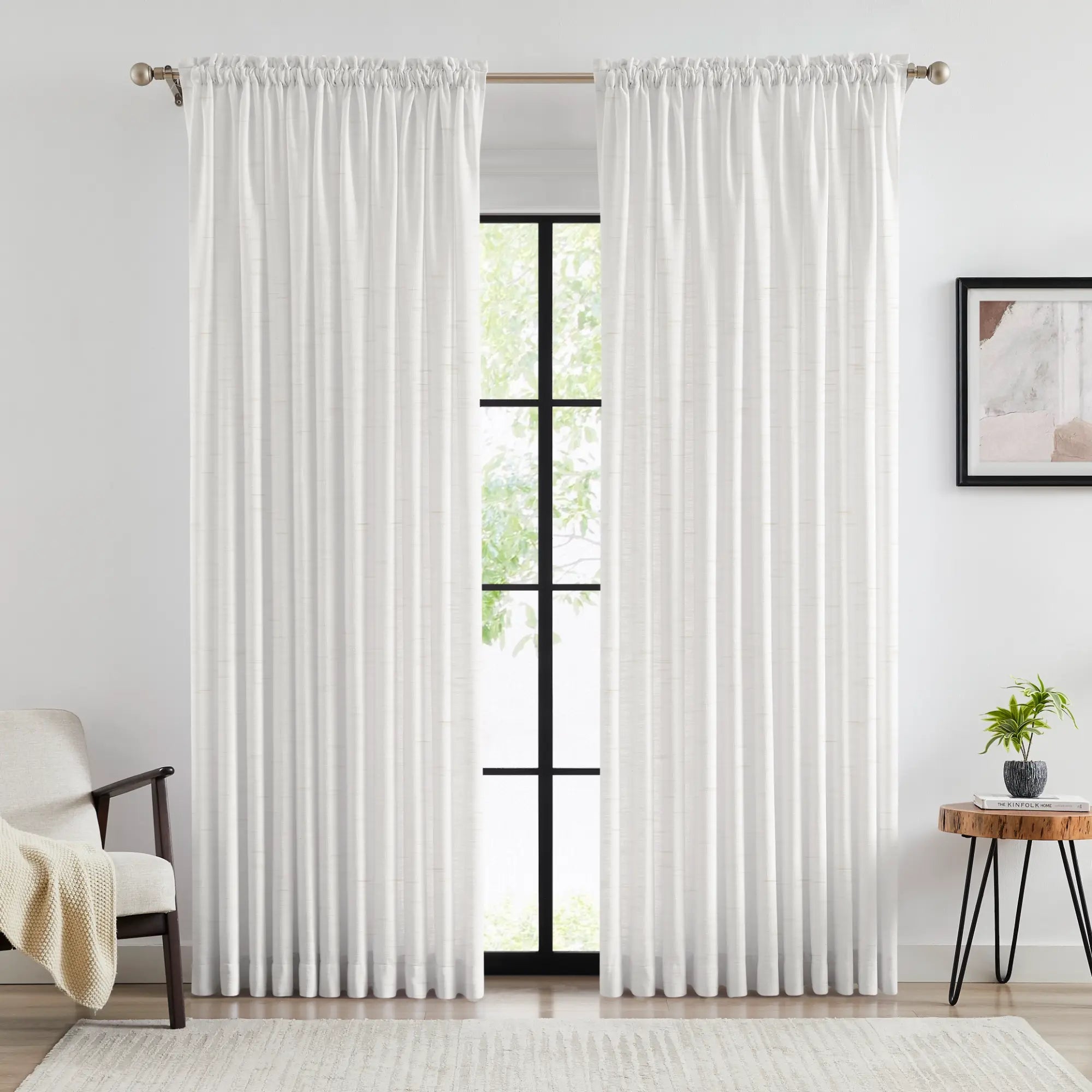 Emilia 1908-1 elegantly designed cotton curtains showcase the soft texture and graceful drape of the curtains