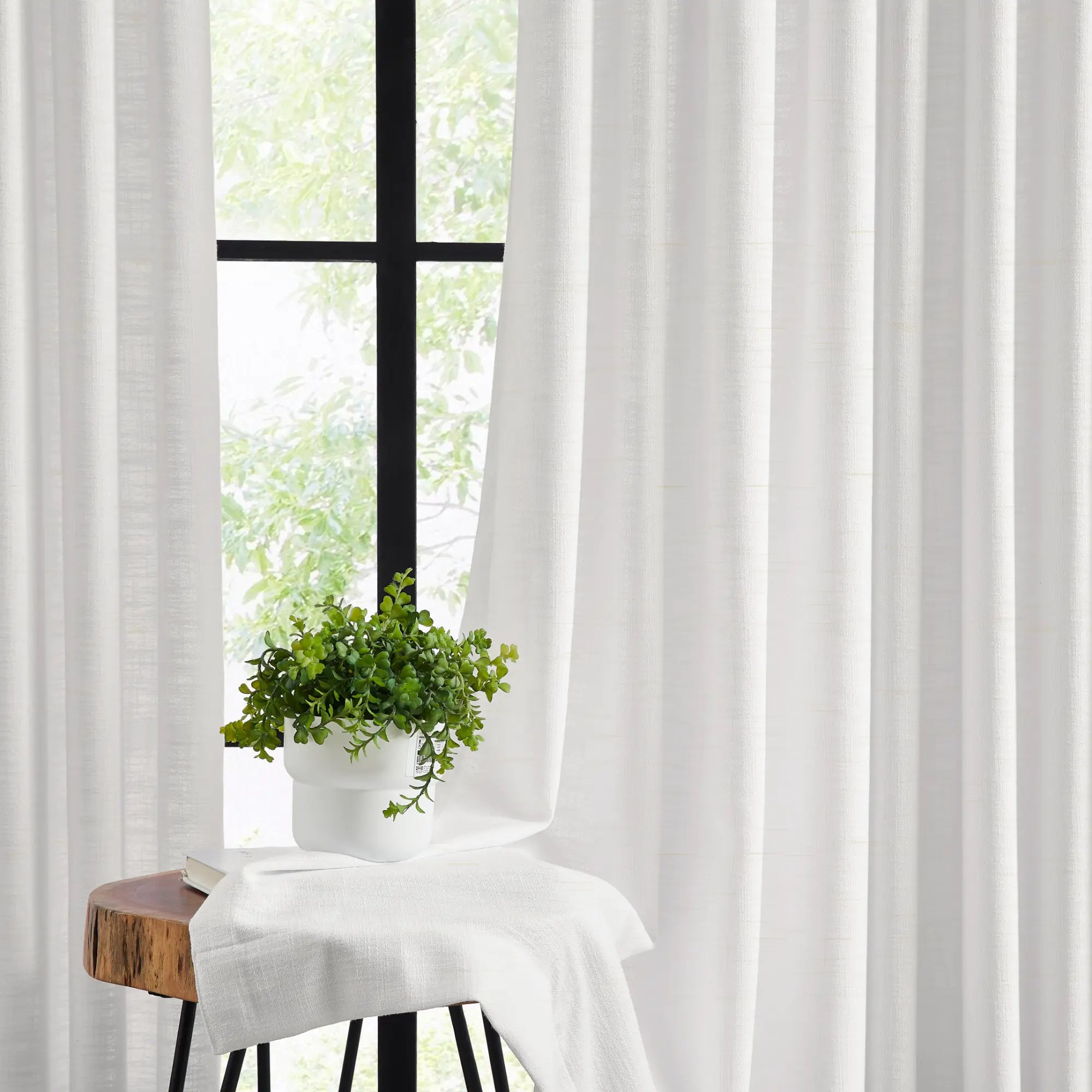 Freshine Emilia Linen Drape Pleated Curtains for an Elegant Linen-Blend Look with a Refined Touch